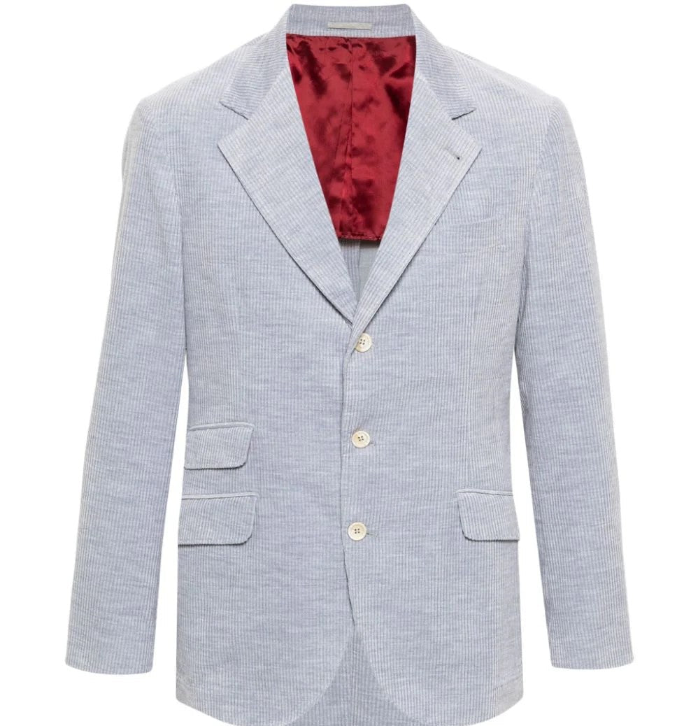 Brunello Cucinelli Ribbed Corduroy Blazer — Grey