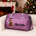 Bolsa de viaje Oxford personalizada con nombre y correa para el hombro para caballos Regalo de Navidad para los amantes de la hípica