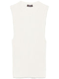 Peserico Fine-Ribbed Tank Top — Ivory