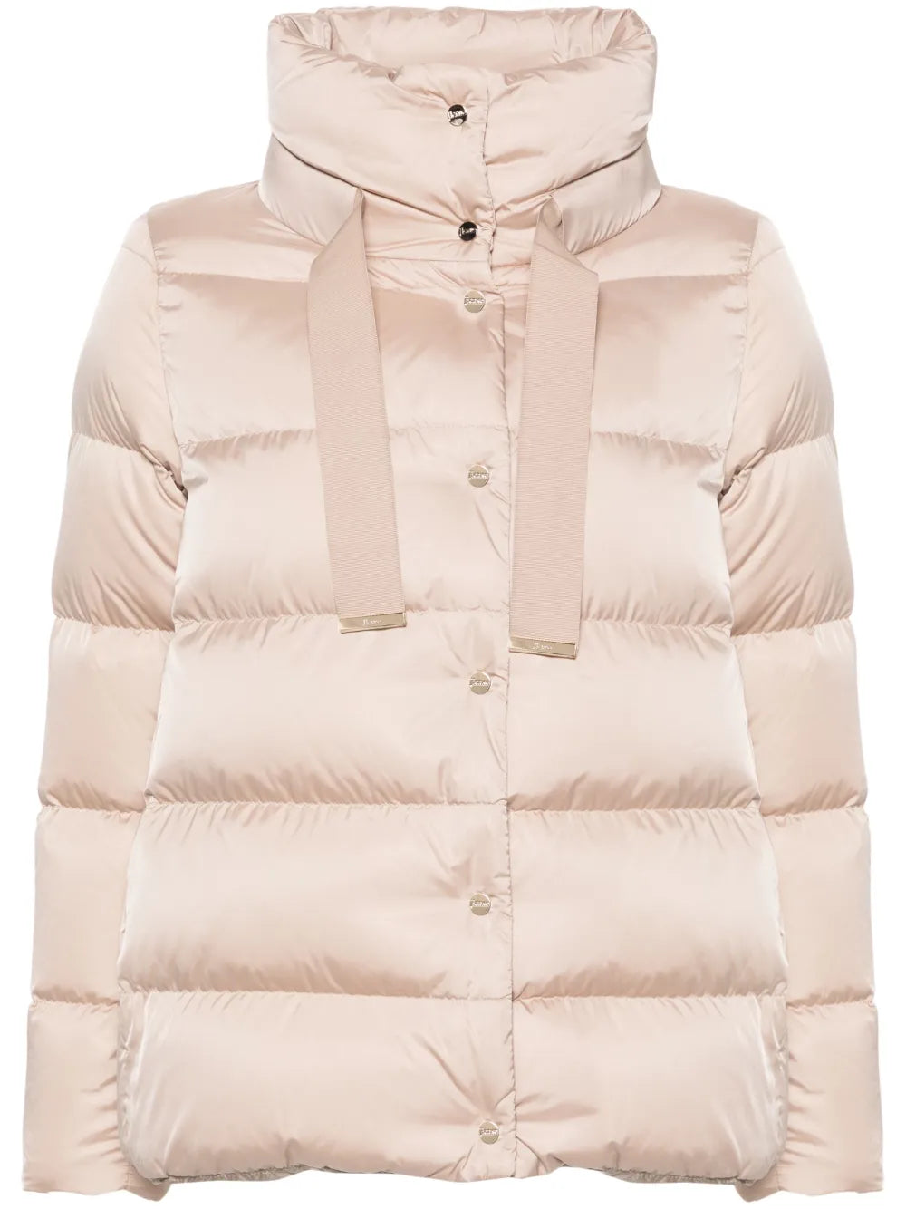 Herno Logo-Plaque Padded Down Jacket — beige