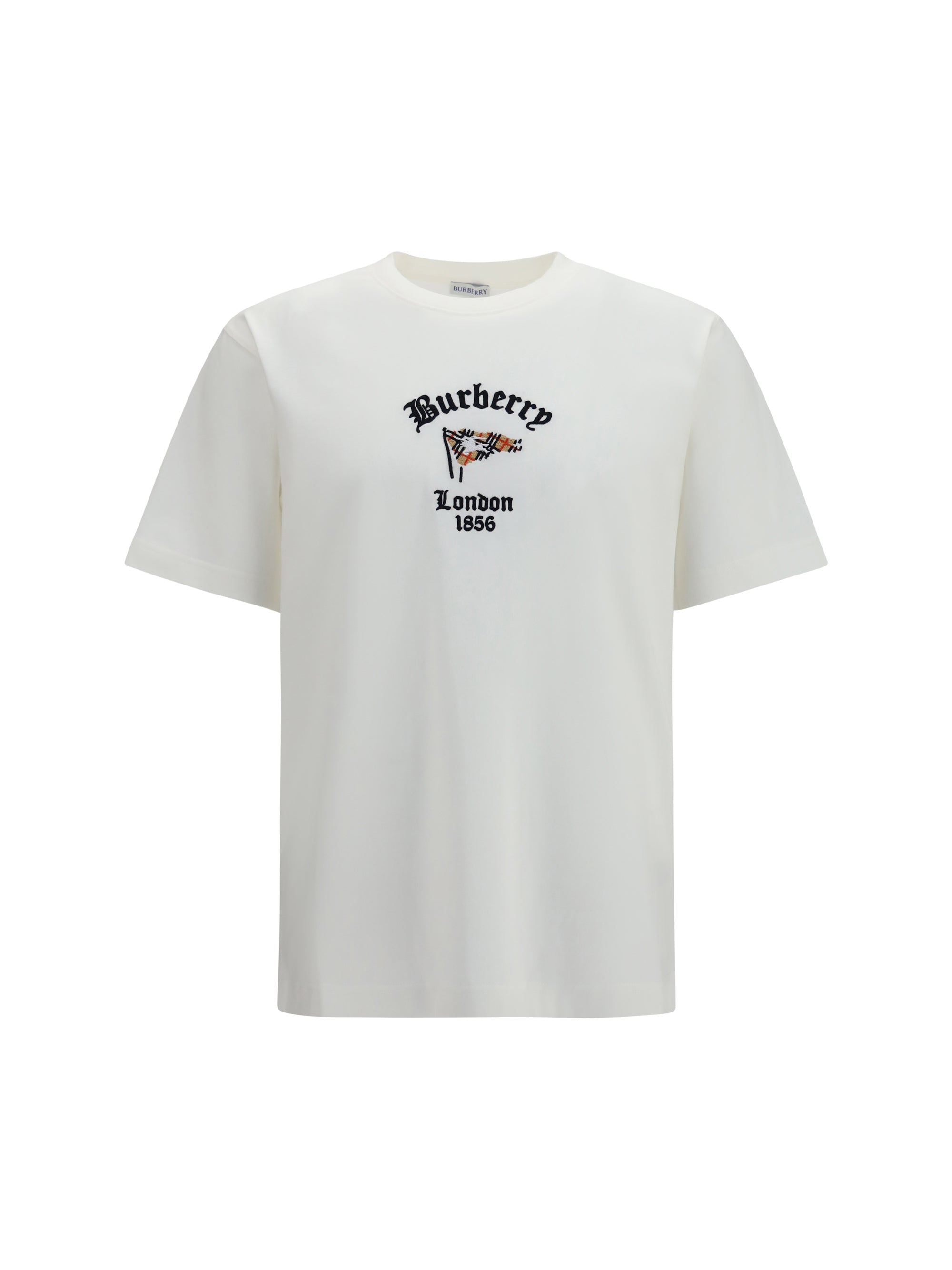 Burberry Archive Check Embroidered T-Shirt — White