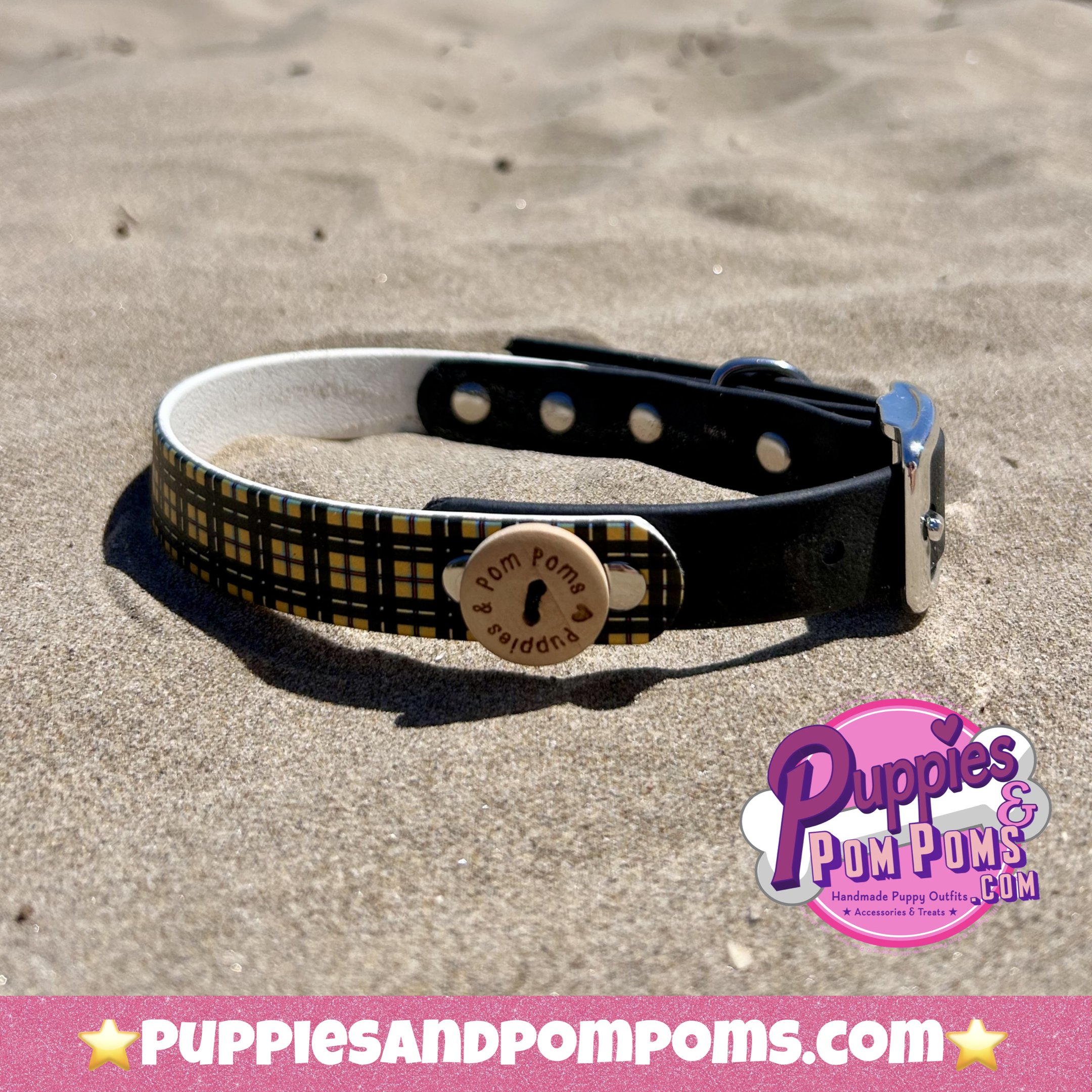 Cornish Tartan Handmade Dog Collar - 2 Colour 20mm