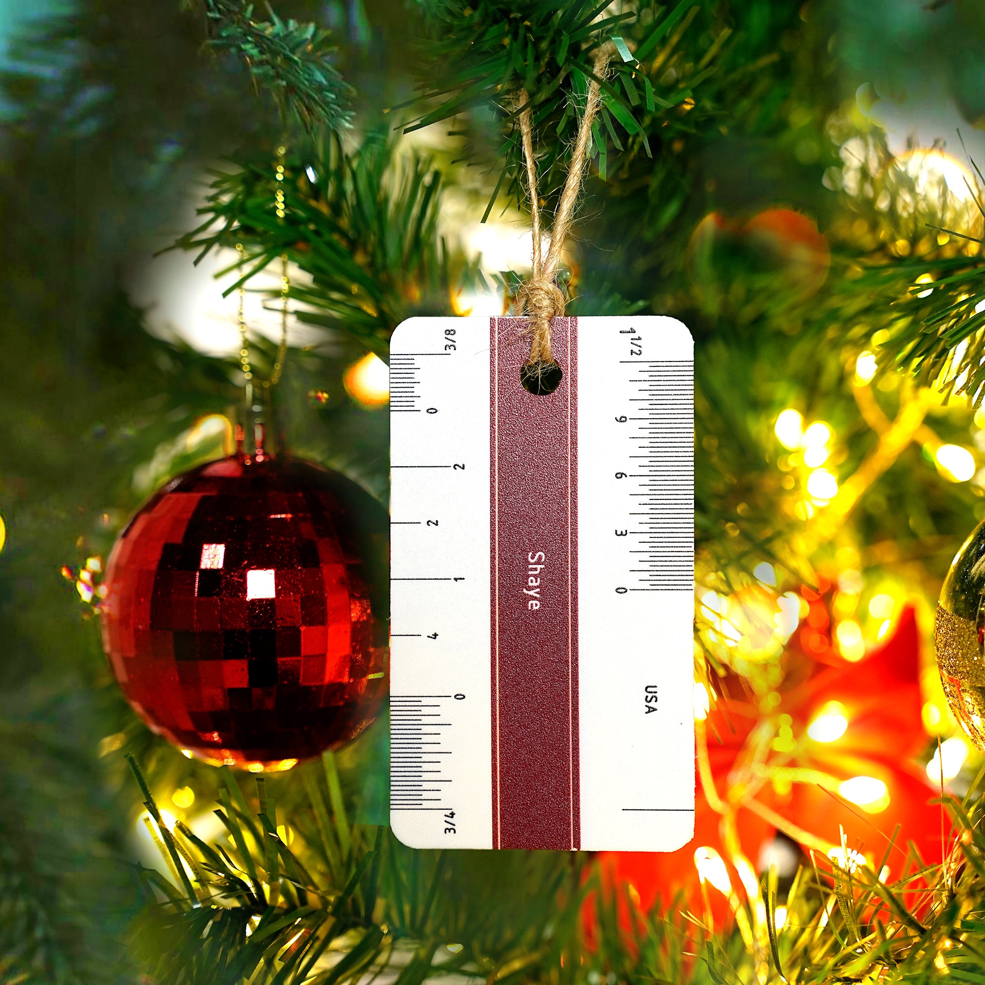 Escala arquitectónica personalizada Regla Adorno con nombre Árbol Decoración Herramienta valiosa Navidad Cumpleaños Regalo para estudiantes de arquitectura