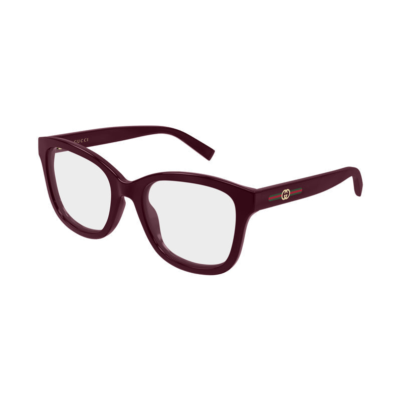 Gucci GG2104O003 Acetate Square-Frame Eyeglasses — Burgundy