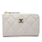 CC Quilted Caviar Zip Around Card Holder
