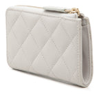 CC Quilted Caviar Zip Around Card Holder