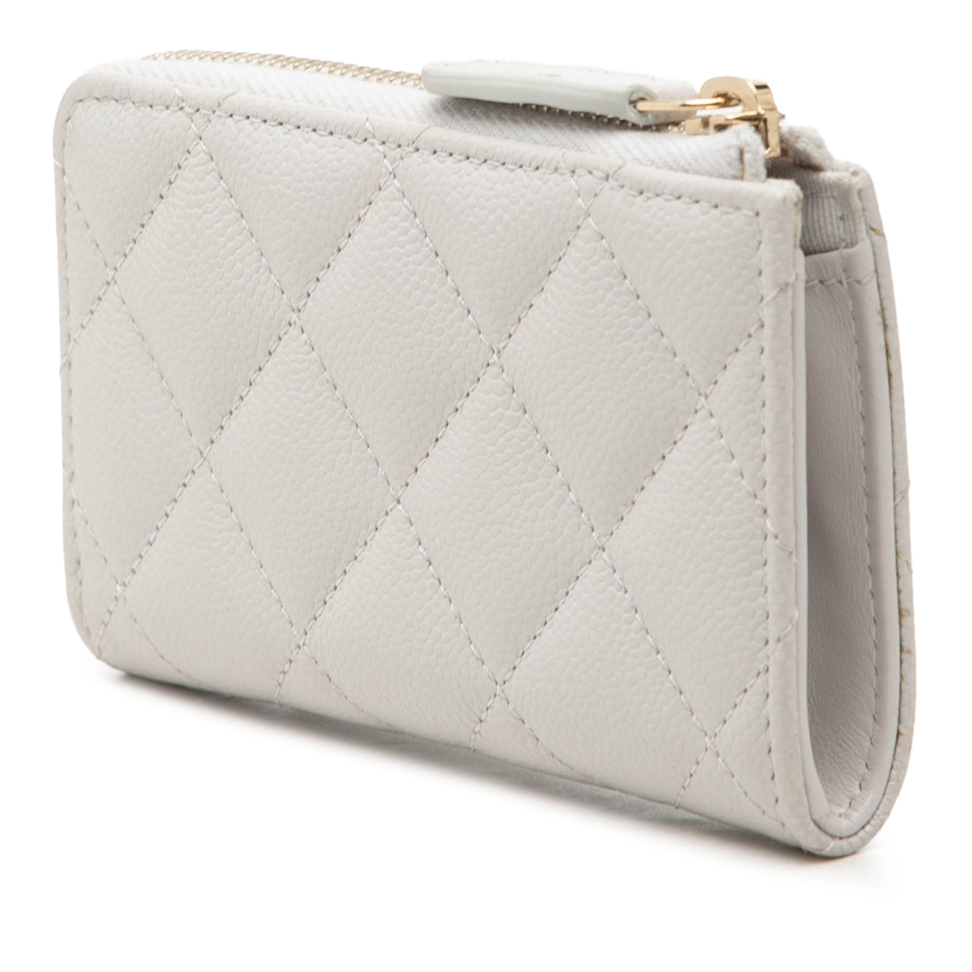 CC Quilted Caviar Zip Around Card Holder