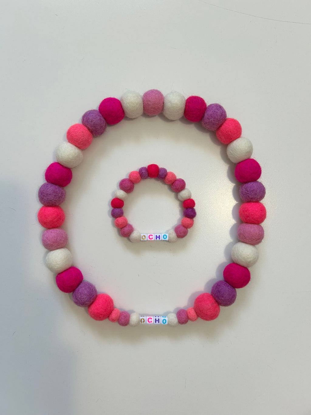 Baby Pink Mix - Personalised Pom Pom Dog Collar