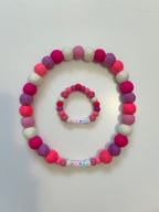 Baby Pink Mix - Personalised Pom Pom Dog Collar