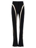 Mugler Mesh-Insert Flare Leggings — Black