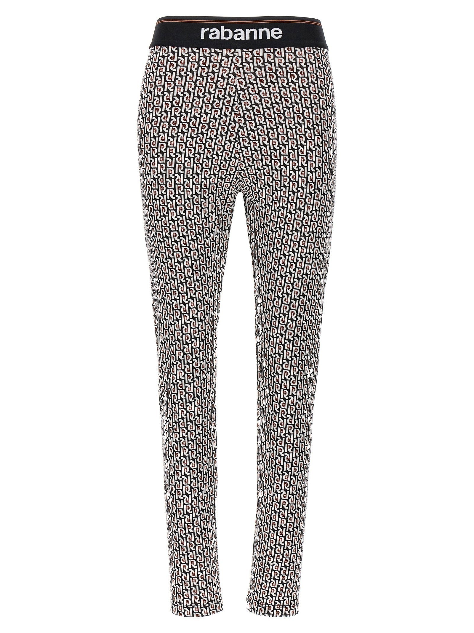 Paco Rabanne Logo-Monogram Leggings — Black