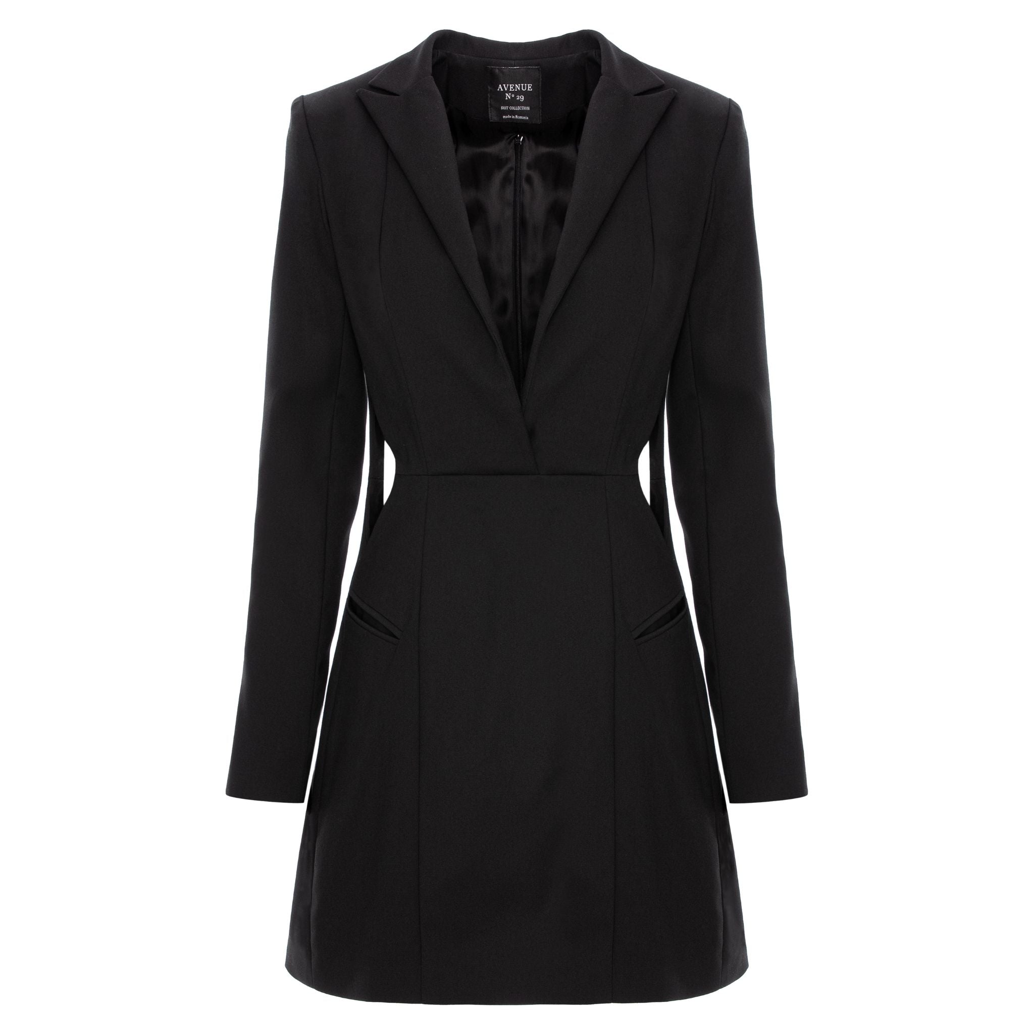 Black Cut-out Blazer Dress