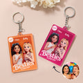Llavero acrílico personalizado con foto de dibujos animados de Besties Forever con nombre y año Regalo de cumpleaños para amigas Besties
