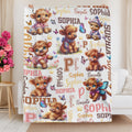 Personalizada Floral Highland Vaca Mariposa Estrella Suave Manta con Nombre e Inicial Decoración del Hogar Baby Shower Cumpleaños Regalo para Niños Bebés