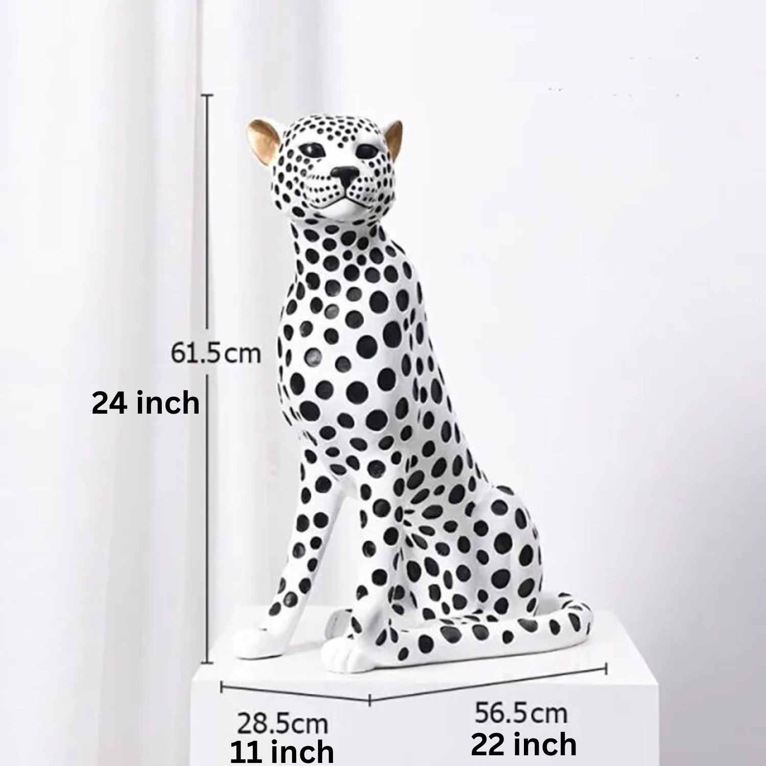 ArtZ® Nordic Leopard Sculpture - White