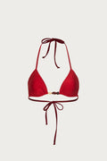 Stone Beaded Triangle Top (Red)