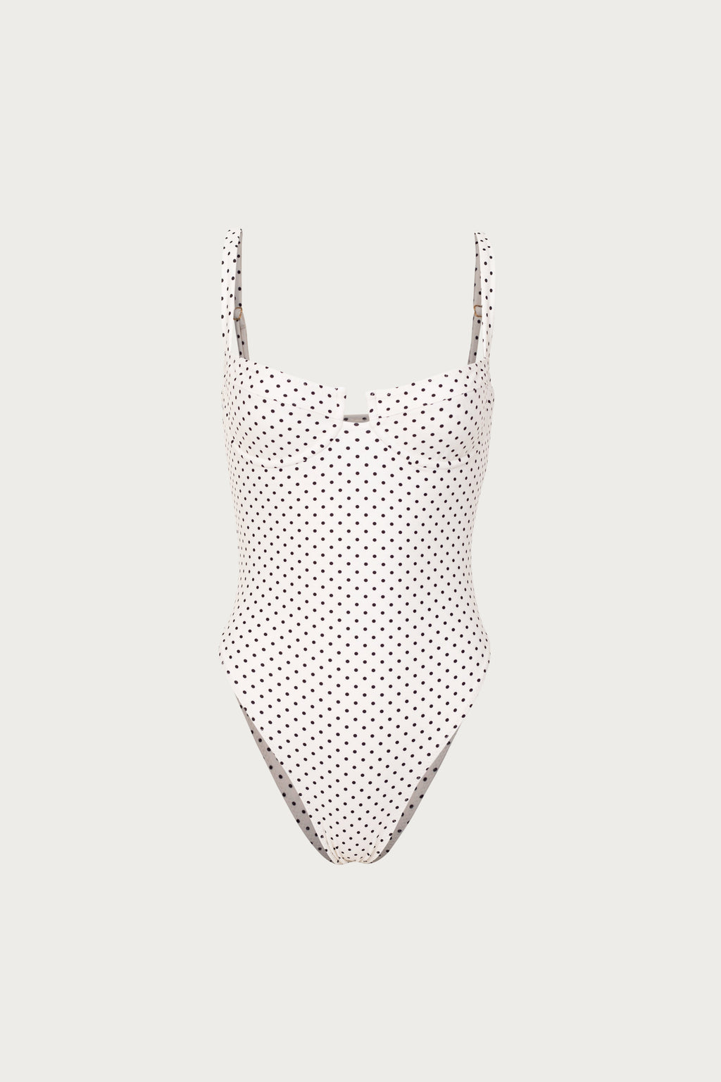 Bustier One Piece (Cream Black Polka Dot)