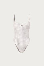 Bustier One Piece (Cream Black Polka Dot)