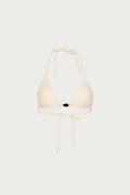Stone Beaded Triangle Top (Faux Suede Cream)