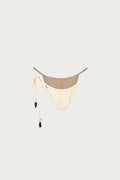 Stone Beaded String Bottom (Faux Suede Cream)