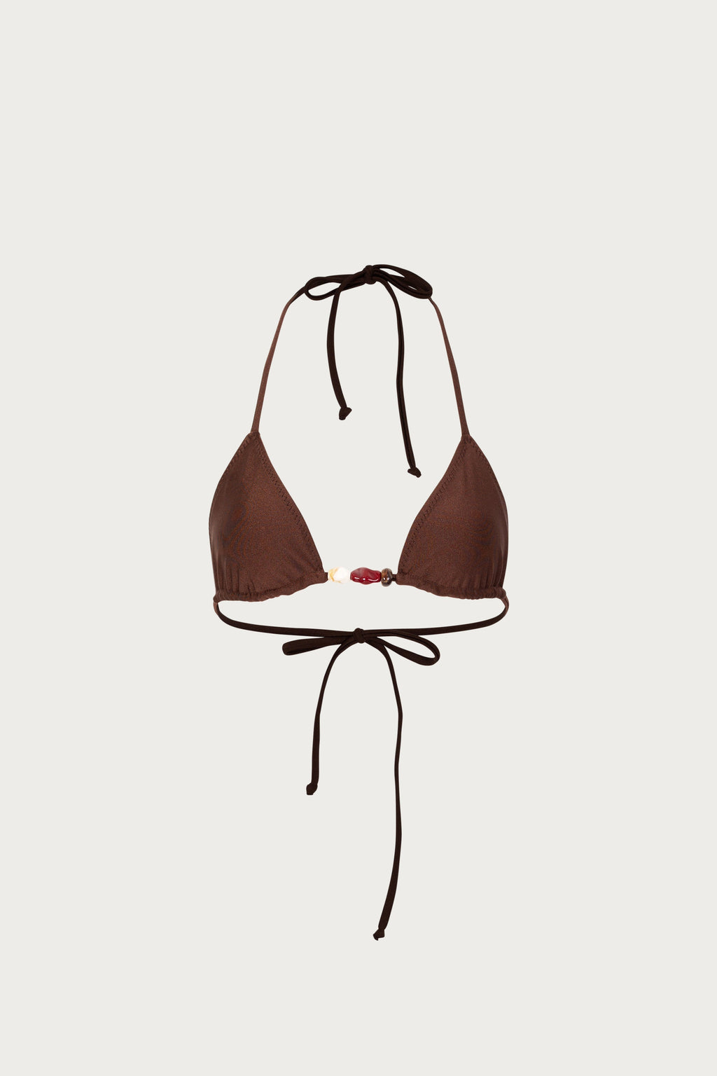 Stone Beaded Triangle Top (Chocolate Brown)