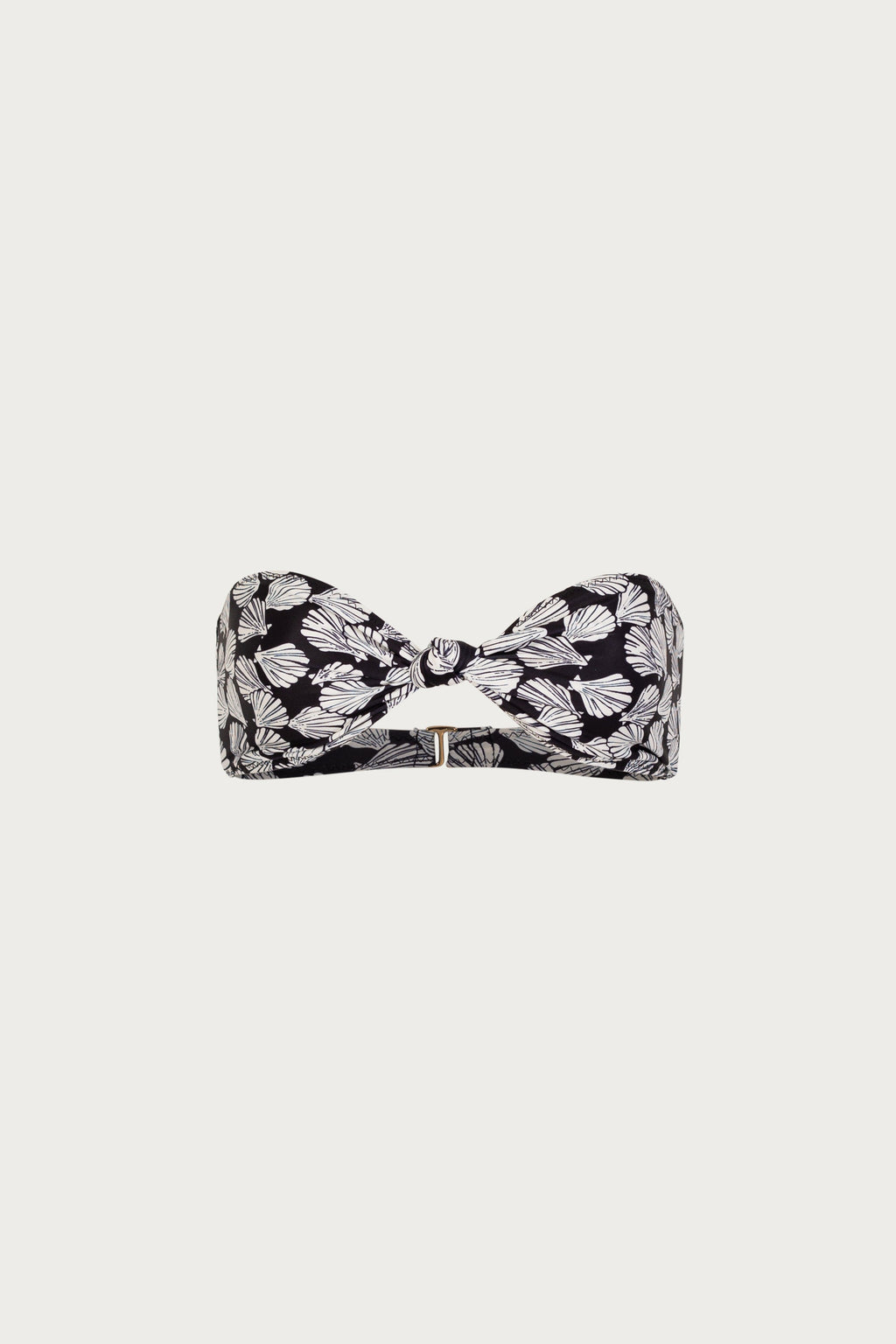 Knotted Bandeau Top (Palm Beach Shell Black/Cream)