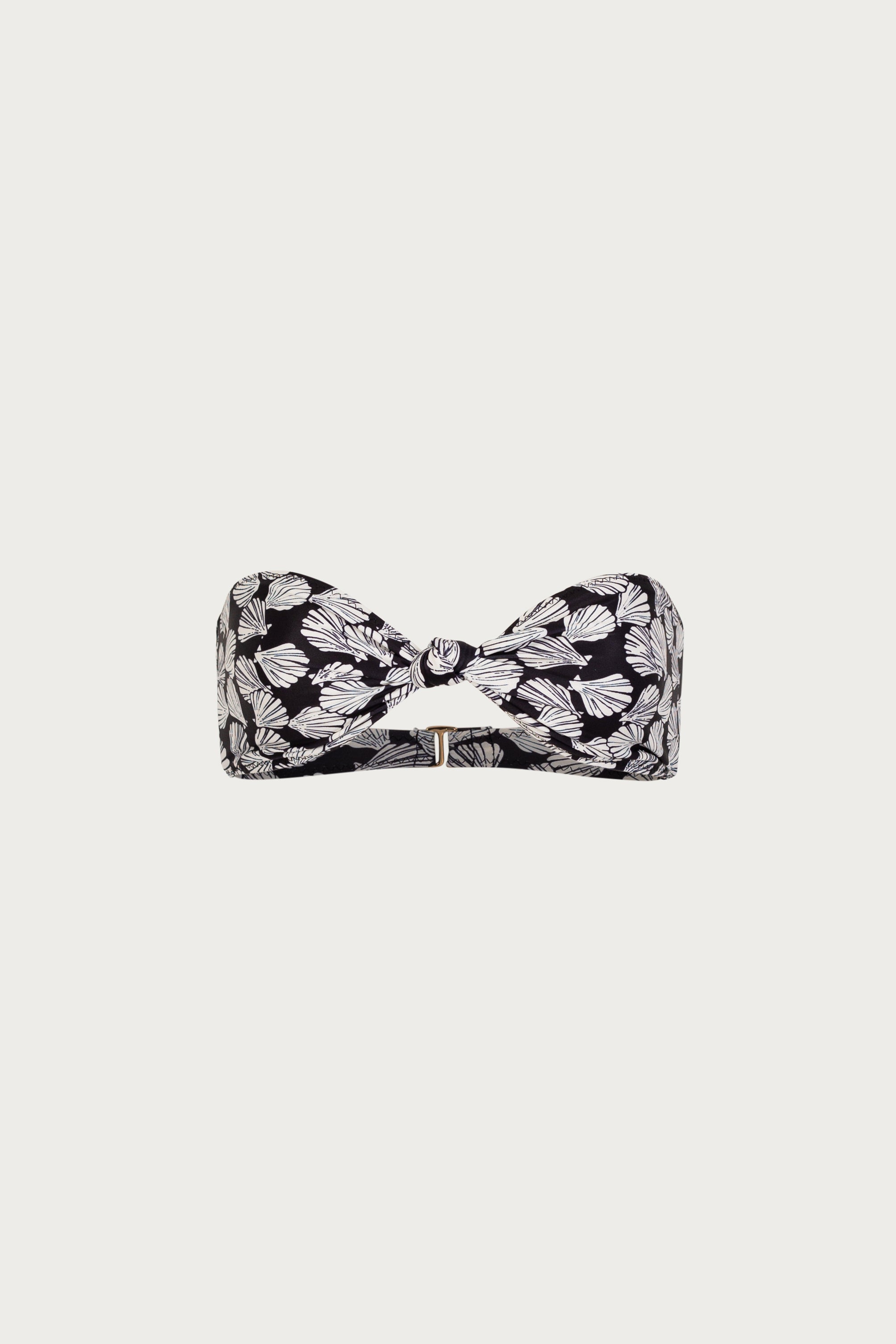 Knotted Bandeau Top (Palm Beach Shell Black/Cream)