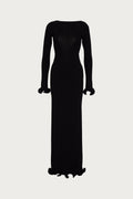 Ruffle Hem Maxi Dress (Black)