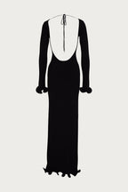 Ruffle Hem Maxi Dress (Black)