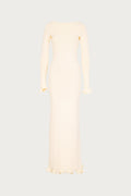 Ruffle Hem Maxi Dress (Cream)