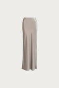 Satin Maxi Skirt (Silver)