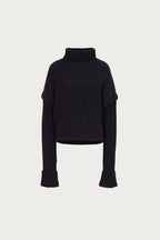 Oversized Ribbed Wool Sweater (Black)