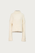 Oversized Ribbed Wool Sweater (Cream)