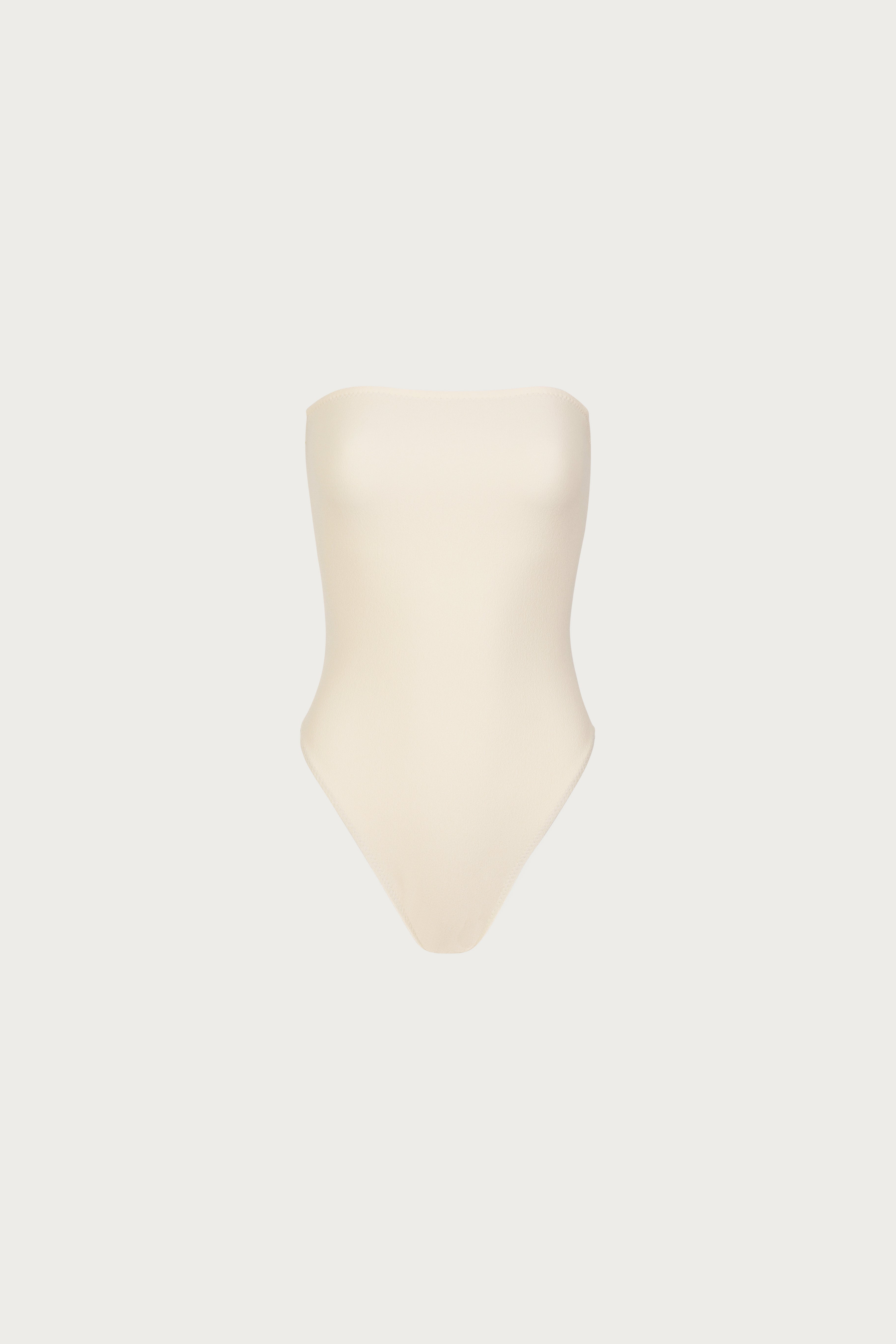 Strapless One Piece (Faux Suede Cream)