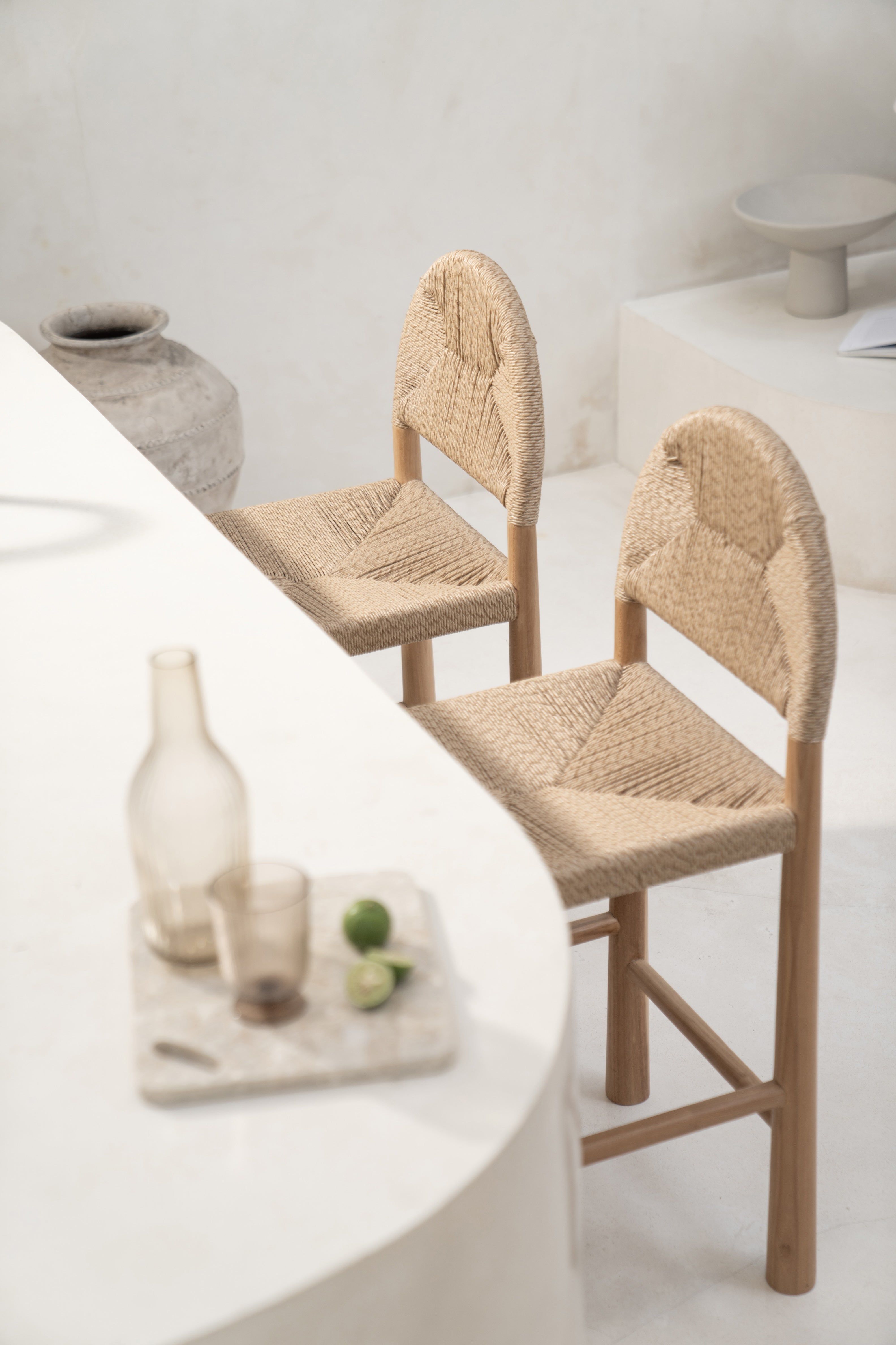 Nomada Indoor Outdoor Teak Counter Stool