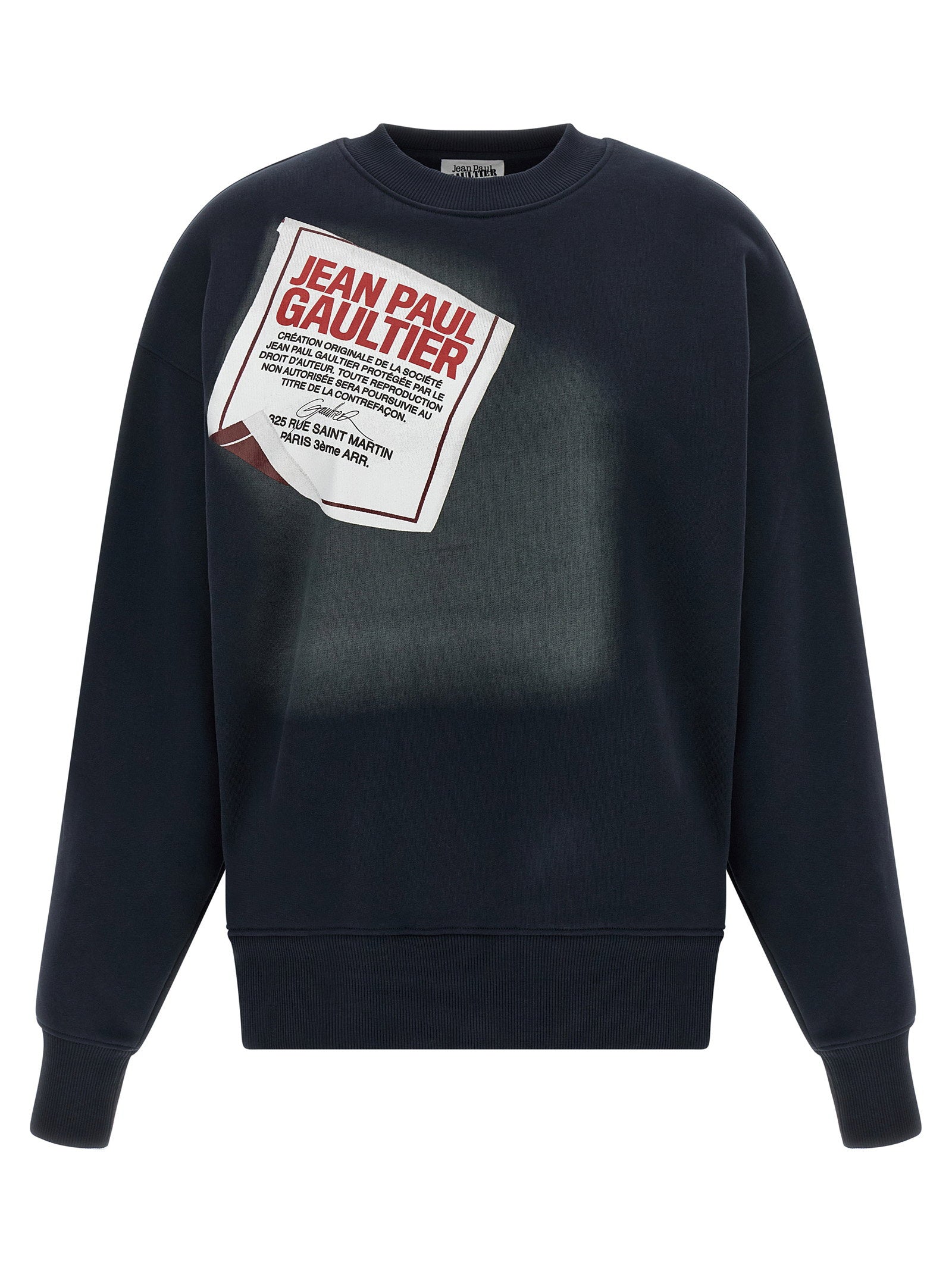 Jean Paul Gaultier Logo-Print Brushed Cotton Sweatshirt — Black