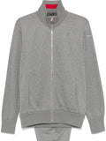 Kiton Logo-Embroidered Cotton Blend Tracksuit — Grey