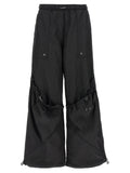 The Attico Oversized Nylon Cargo Pants — Black