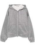 Peserico Metallic-Effect Cotton Blend Hoodie — Gray