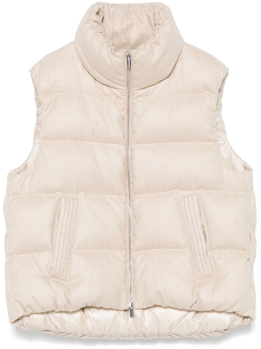 Peserico Goose Down Padded Gilet — Beige