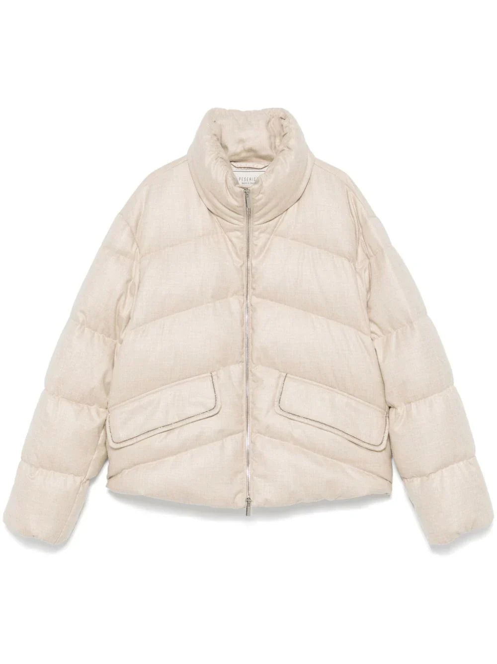 Peserico Quilted Goose Down Down Jacket — Beige
