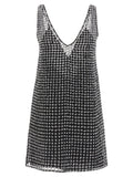 Max Mara Sequin-Embroidered Organza Dress — Black
