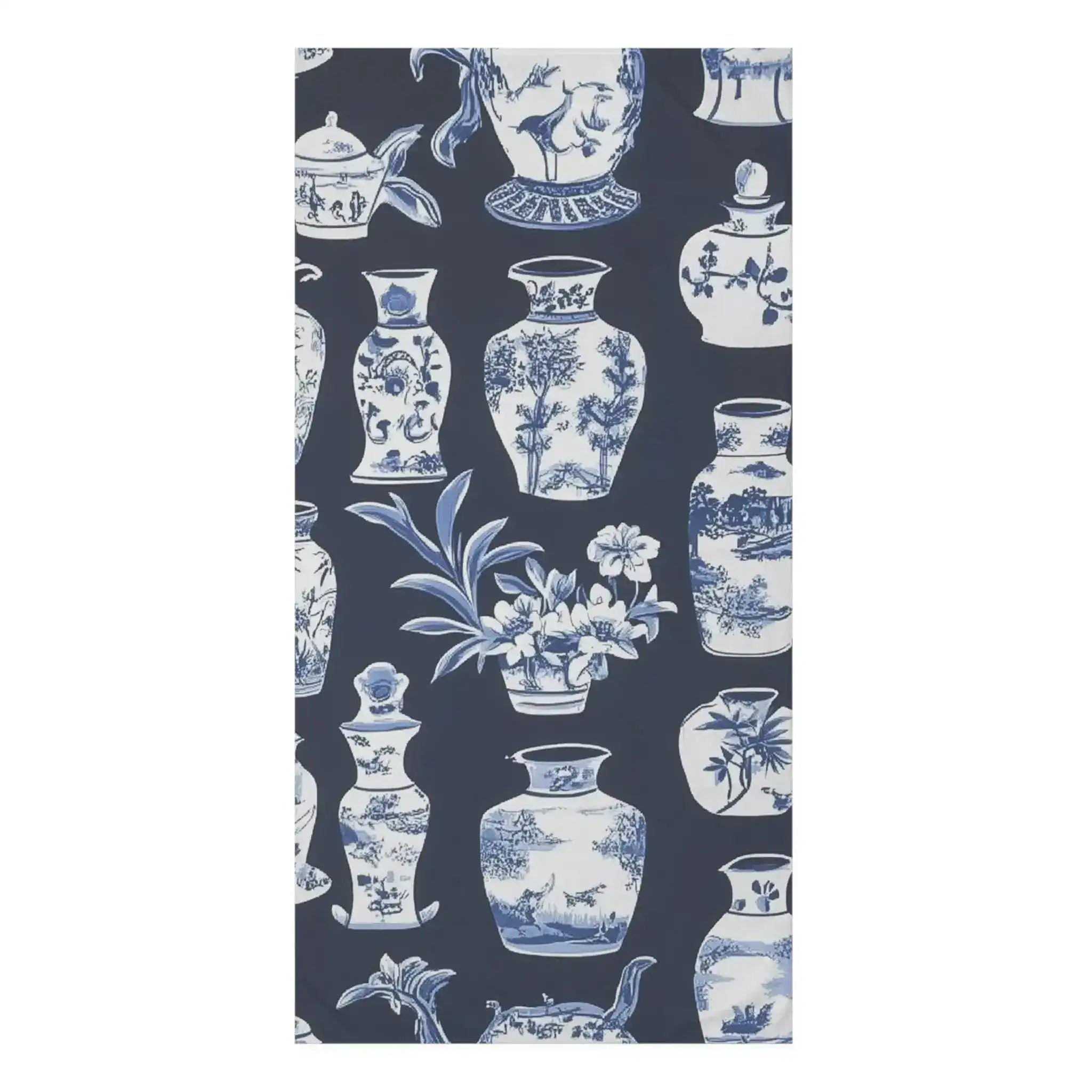 Classic Blue and White Porcelain Bath Towel