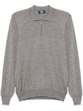 Fedeli Virgin Wool Fine-Knit Polo — grey
