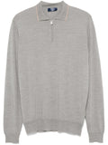 Fedeli Fine-Knit Virgin Wool Polo Shirt — grey