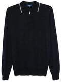 Fedeli Fine-Knit Virgin Wool Polo — Navy