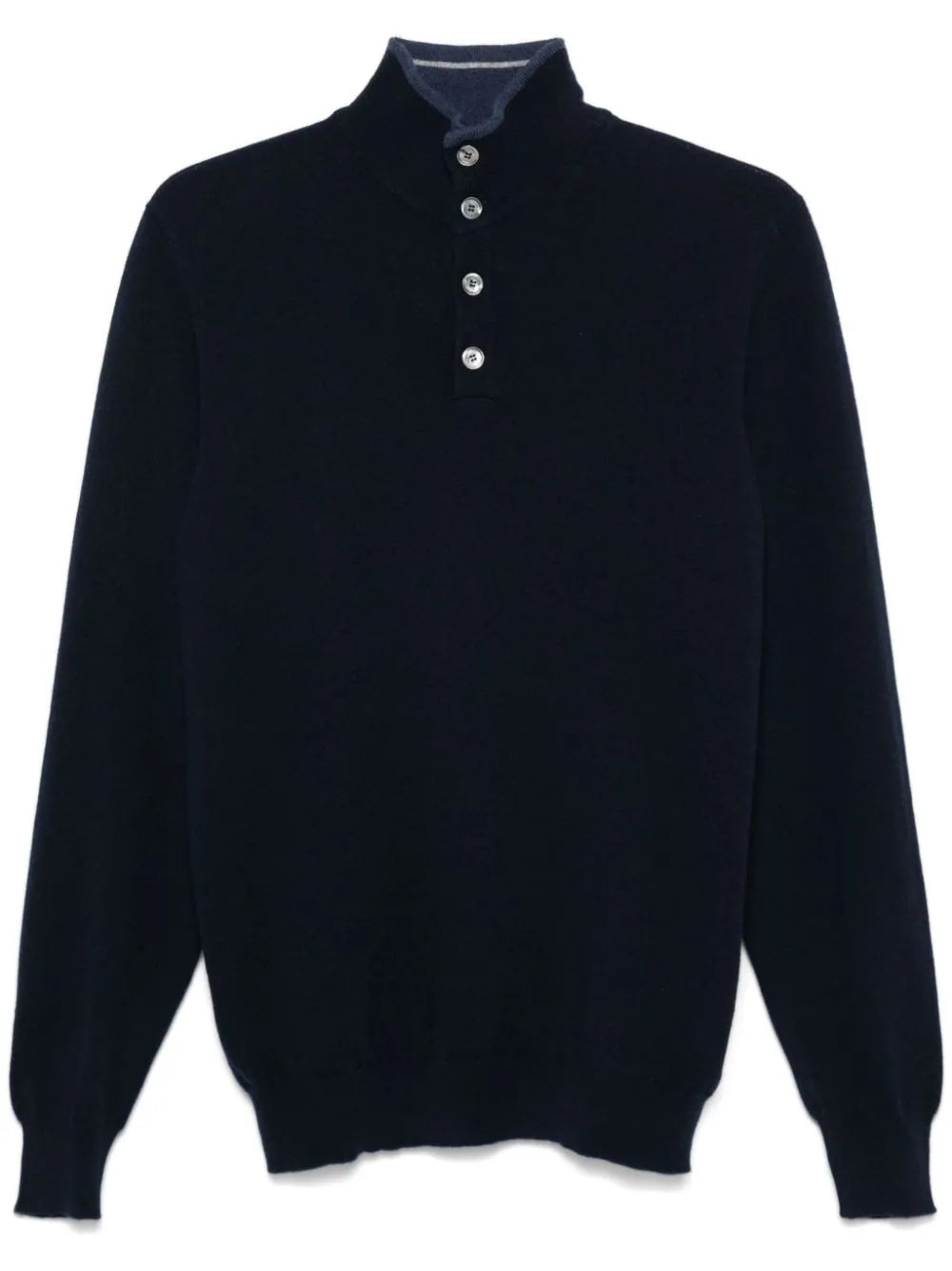 Fedeli Cashmere Knit Sweater — Navy
