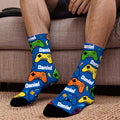 Calcetines de media caña personalizados multicolores con nombre Game Controller Regalo de cumpleaños diario para un amigo amante de los videojuegos