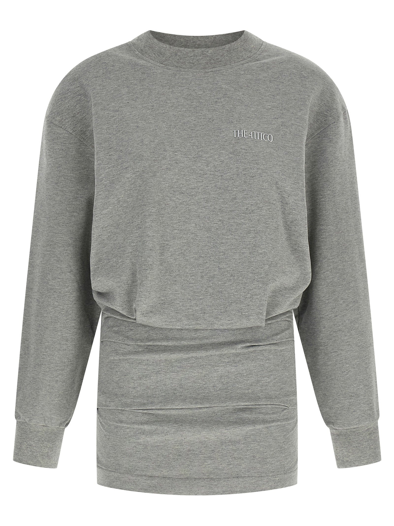The Attico Draped Mini Dress — Gray