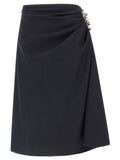 Dries Van Noten Herringbone Wool Skirt — Black
